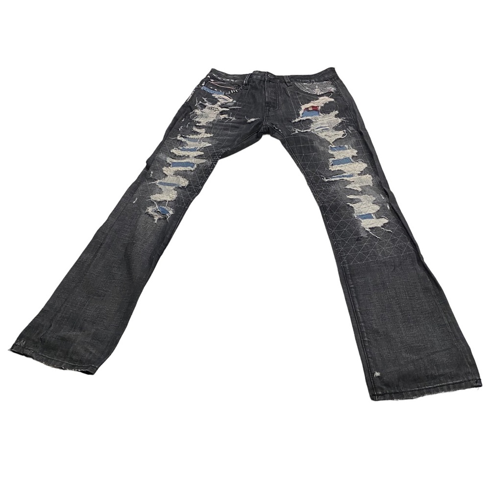 Cult of Individuality Rebel Straight Japanese Selvedge Men Black Wash Jean Sz 33 - Picture 3 of 15